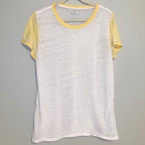 American Eagle Favorite Tee White/Yellow
